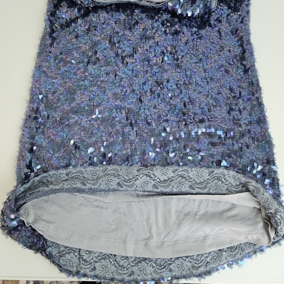 Dress The Population Leah Sequin Blue Iridescent Mini Dress XS - Picture 10 of 10